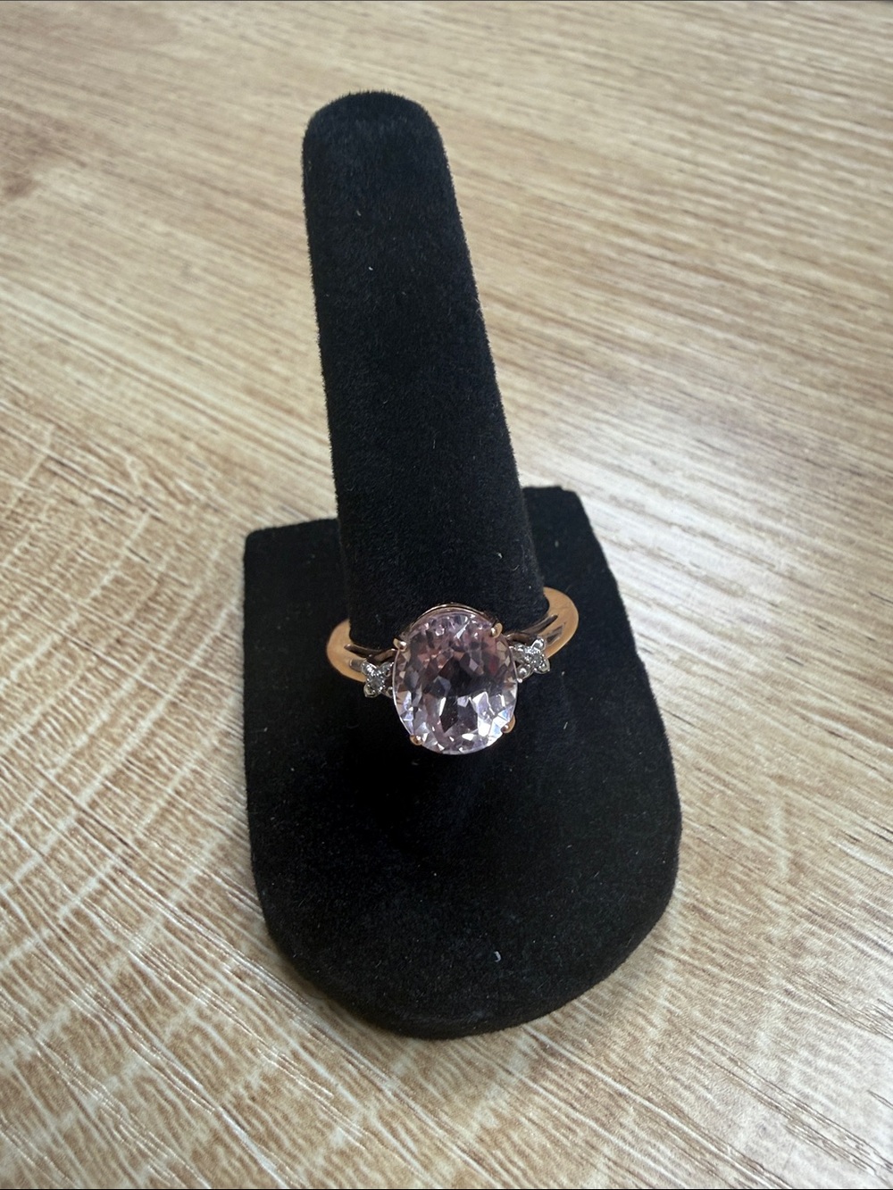 10k Rose Gold Ring with Light Pink Gemstone